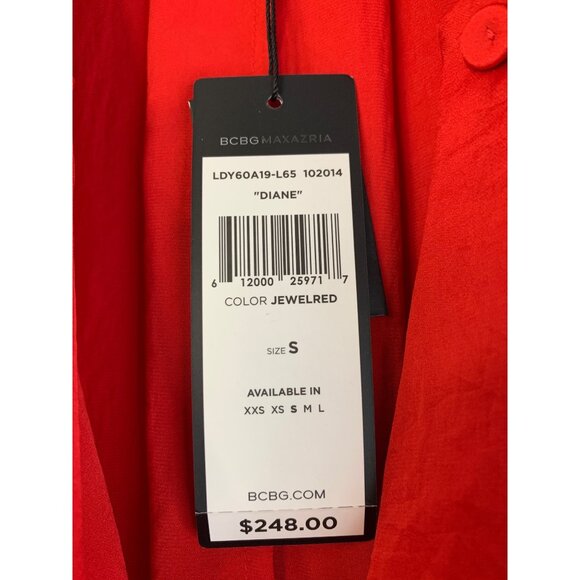 BCBG Maxazria Diane Red Shirt Dress Size S Long Sleeve NWT $248 - Picture 3 of 15